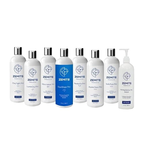 Zemits HydroDermabrasion & Oxygen Facial Serums Kit | Aqua Peel & Infusion Solutions | Complete 8-Piece Professional Set | Compatible with All Hydro Facial Machines | US Brand (8×16 oz, 128 Fl Oz)