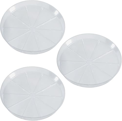 Rocky Mountain Goods Bandeja de goteo de plástico transparente de 21 pulgadas, bandeja para plantas de interior y exterior para macetas, protege los
