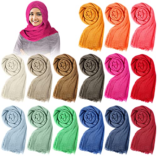 Châle long et élégant Janmercy, lot de 15 écharpes hijab d'exception