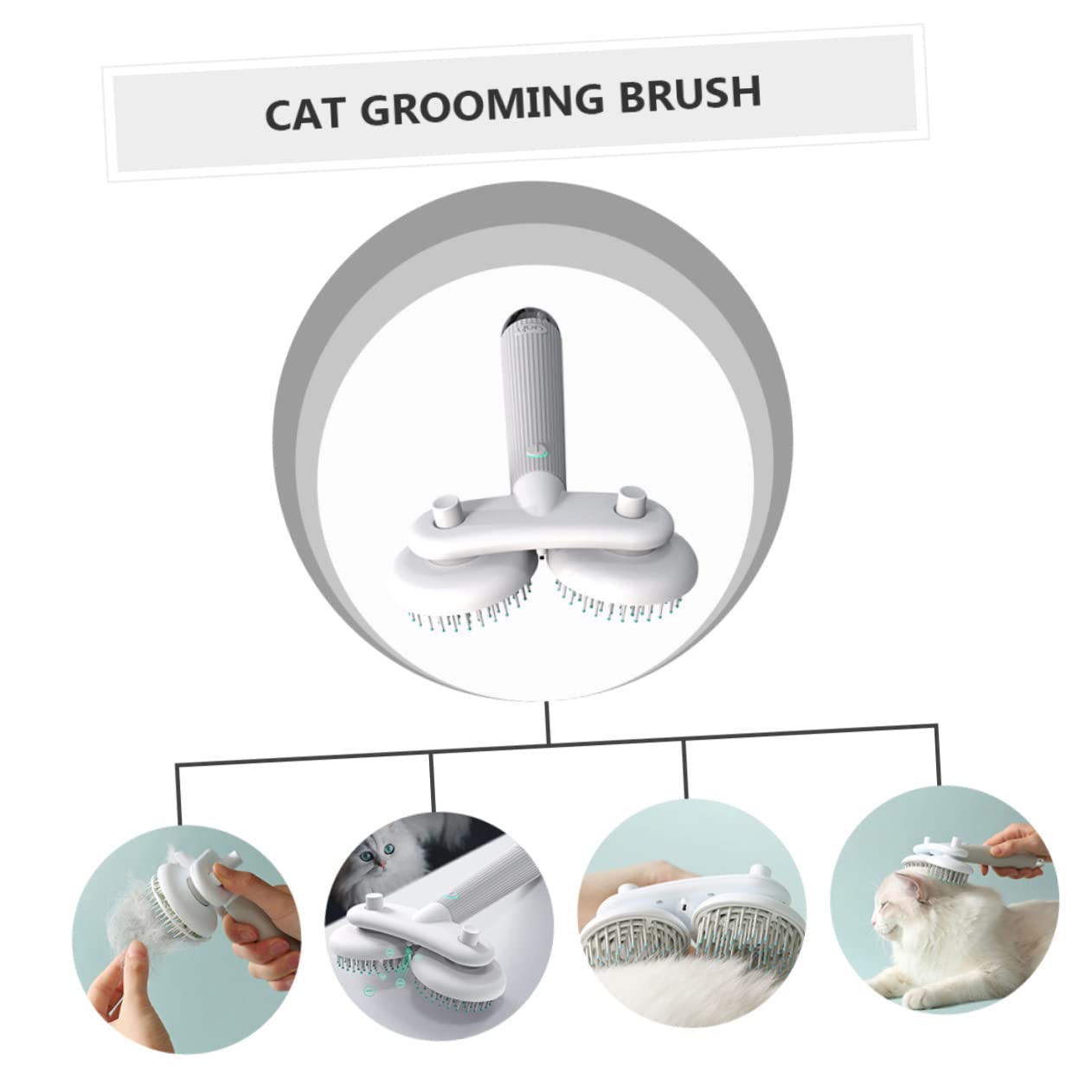 PET Grooming Comb for Cats and Dogs Deshedding Tool Stainless Steel Pins Portable Hair Cleaning Brush for Shedding Suitable for Sensitive Skin