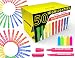 50 Chisel Tip Highlighters Markers Bulk Assorted Colors, Tank and Pen Type Combo, Bonus Sticky Index Tabs, 5 Vivid Fluorescent Colors For Office, School, Home, Students, Teachers, Bible Study