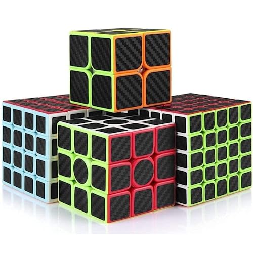 Catálogo de Cubared . 35 Mastery Brand Cubo de Fibra de Carbono Profesional 4 Pack (2x2, 3x3, 4x4, 5x5); Cubo de Velocidad Juguete, Agiliza tu Mente; Rompecabezas de Competencia con Giro Rápido, Suave y...