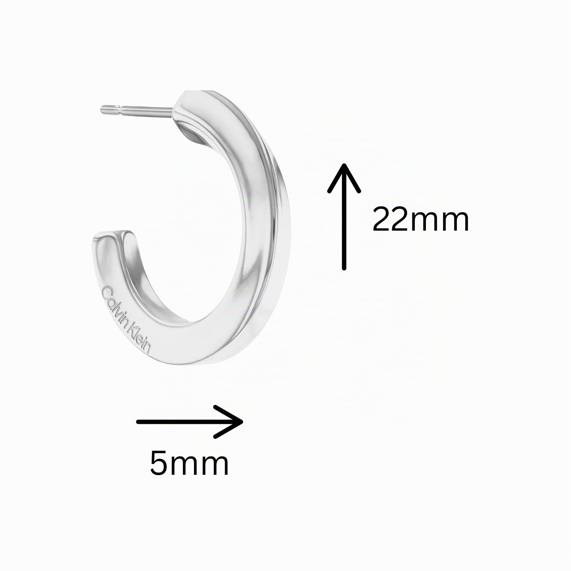 Calvin Klein Orecchini a Cerchio da Donna Collection TWISTED RING in Acciaio Inox - Disponibile in Argento o Oro