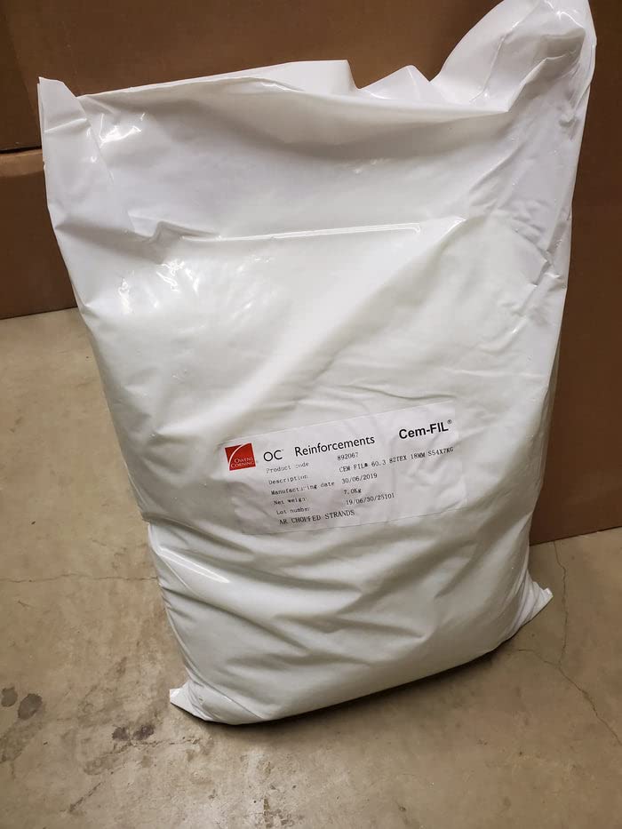 Chopped Fibers for Concrete GFRC Cement Countertops - 3/4' Length AR Crack Non (1, 15.7 LBS)