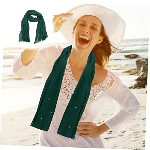 GALPADA Xale Turbante Lenço Verde Xale Para Inverno Lenço De Cabeça De Praia Lenço De Pescoço Femini