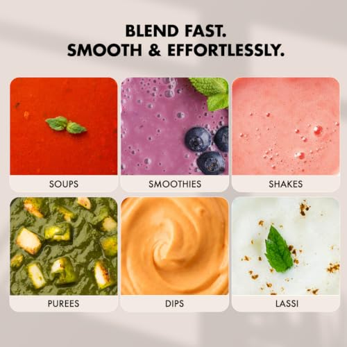 Image of Sujata Blendstick Hand Blender | 600W Heavy Duty Motor | Variable Speed Control | Stainless Steel Shaft | 18000 RPM | Professional Immersion Blender | Easy Clean | Black