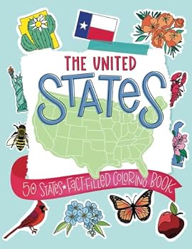 Paperback 50 States Fact-Filled Coloring Book