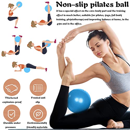 Foto von LUKIUP 3 Stück Gymnastikball Klein, 25 cm Pilates Ball, Übung Barre Ball für Yoga, Stabilität Übung Training Anti Burst und Slip Resistant Balls für Heim, Büro, Sitzball (Blau, Rosa, Grau)