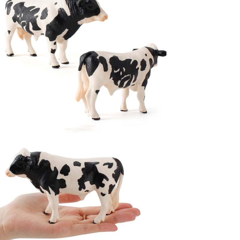 Toddmomy Holstein Bull Figurine, Realistic Holstein Cow Farm Animal Model Toy for Home Desktop Farmhouse Office Decor - Image 2