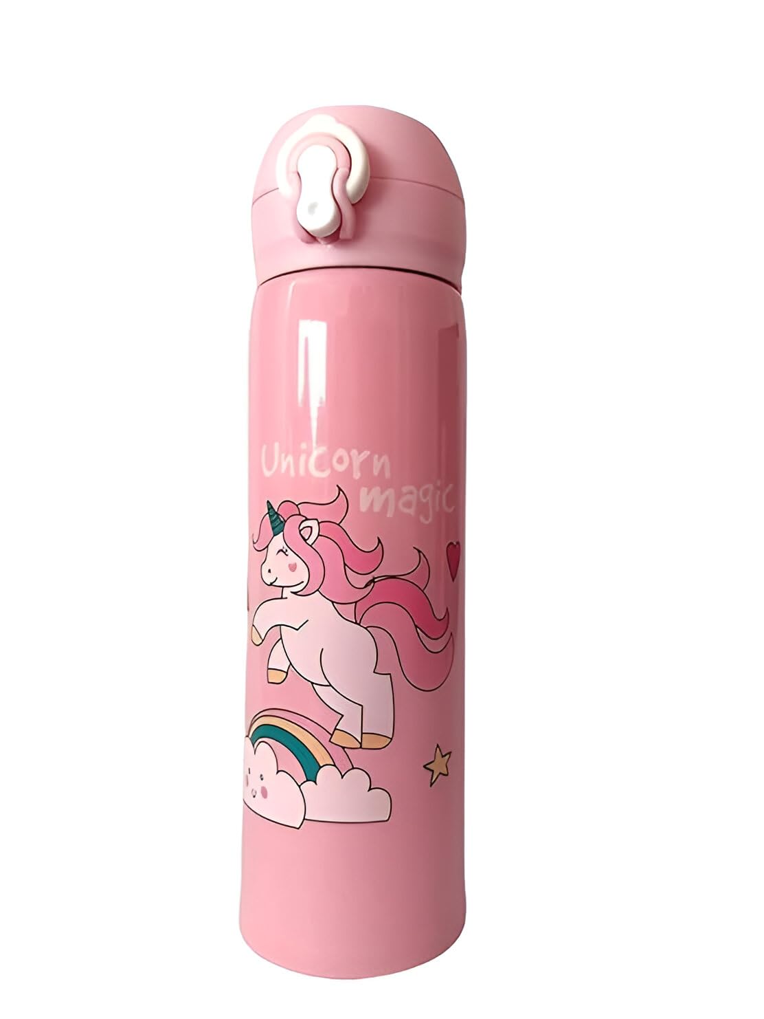 Jouet Stainless Steel Unicorn Water Bottle for Kids | Vacuum Flask Water Bottle for Kids Pack of 1 Random Colour (Random D...