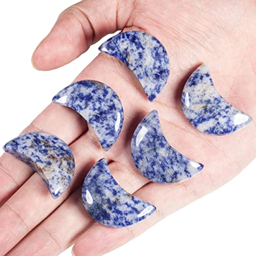 Nupuyai 4pcs Moon Shape Sodalite Crystal Palm Pocket Worry Stone Set - Image 2