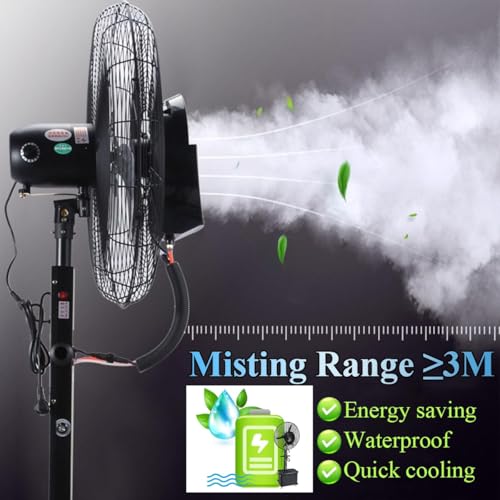Grande ventilatore da esterno, ventilatore oscillante a piedistallo per patio, ristorante, garage, palestra e officina, ventilatore da pavimento regolabile da 66 cm