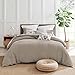 Levtex Home Mills Waffle King Duvet Cover Set (106x94in) with 2 Pillow Shams (36x20in) - Beige Fawn - Cotton King Size Duvet Cover Set - Soft, Pre-Washed