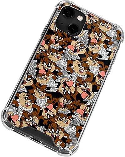 Skinit Clear Phone Case Compatible with iPhone 13 - Officially Licensed Looney Tunes Taz Super Sized Pattern Design
