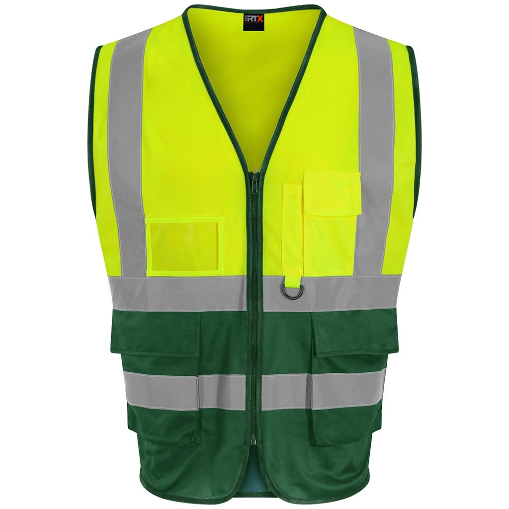 PRO RTX Mens Executive High-Vis Waistcoat (XL) (Yellow/Paramedic Green)