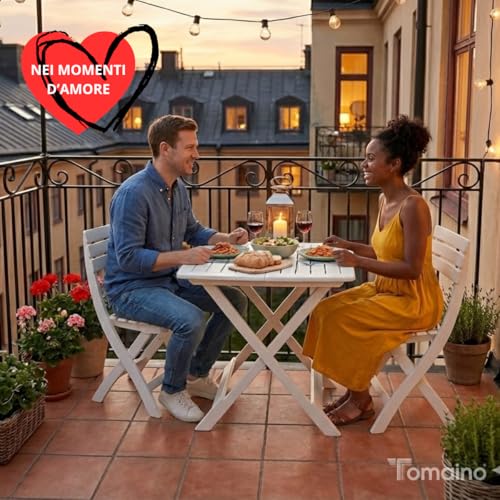 Mesa de jardín Tomaino plegable ideal para comidas en terrazas y camping 7