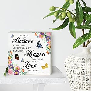 Believe Heaven Love Wood Box Sign Home Decor Rustic Butterflies Floral Spring Summer Wooden Box Sign Block Plaque for Wall Tabletop Desk Decoration Believe Heaven Love Wood Box Sign Home Decor Rustic Butterflies Floral Spring Summer Wooden Box Sign Block Plaque for Wall Tabletop Desk Decoration