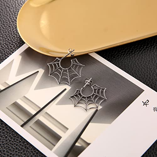 HZMAN Halloween Spider Web Earrings for Women Surgery Steel Stud Earrings for Men3