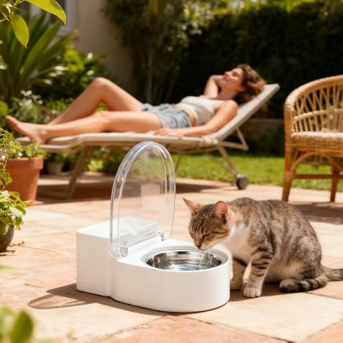 Toilet Shape Non Spill Dish for Pets antiderrames automático estilo inodoro 3