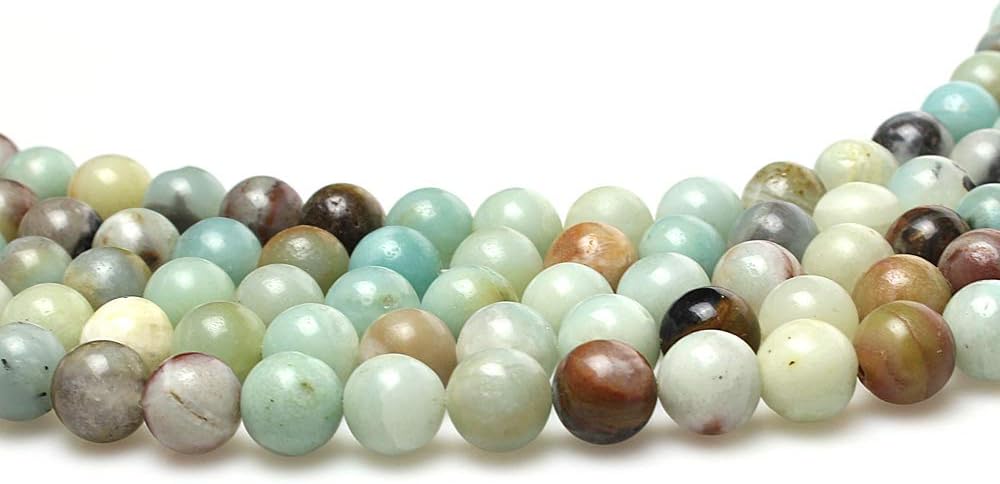 JarTc Natural Round Multicolor Amazonite Stone Spacer Beads for Jewelry Making DIY Jewellery Necklace 15" (8mm) - Image 5