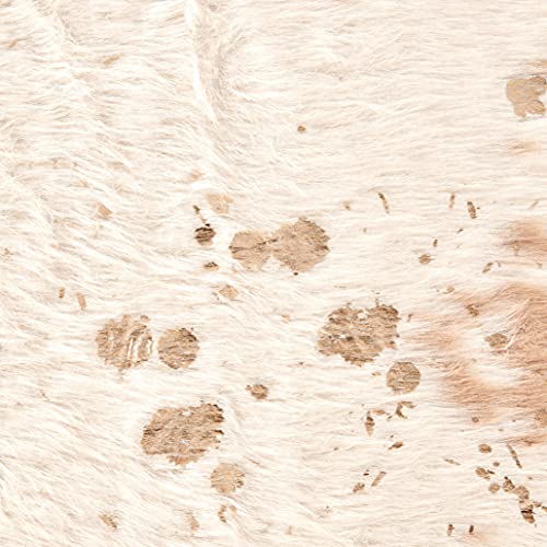 Signature Design By Ashley Jaxith Farmhouse 5 X 7 Medium Pile Cowhide Rug, Ivory & Tan #TOP3