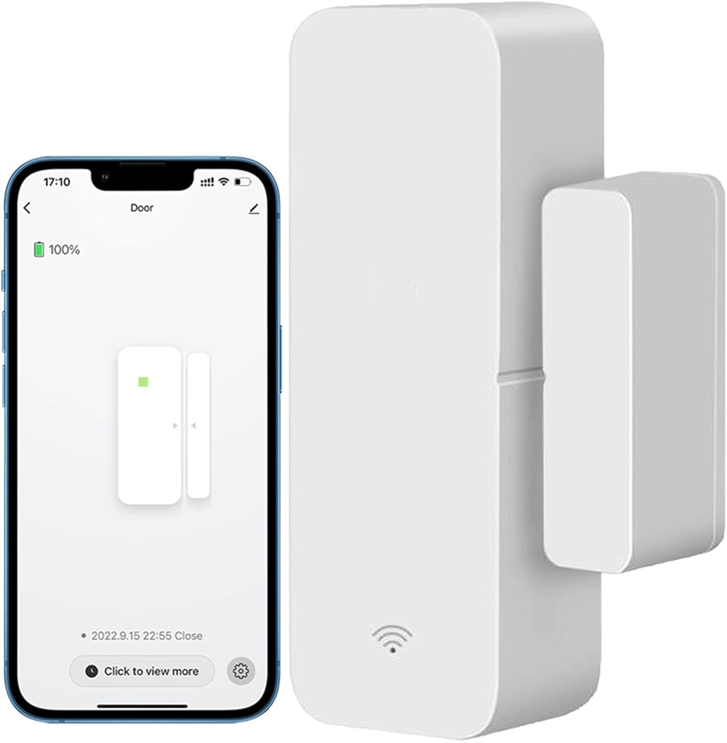 WiFi Door Sensor, Tuya Smart Door Window Sensor, Smart Window Sensor Real-time Alarm Compatible with Alexa Google Assistant,Home Security Door Open Contact Sensor for Business Burglar Alert (1 Pack)