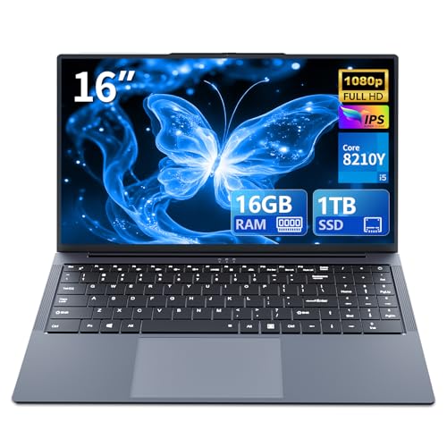40,6 cm (16 Zoll)Laptop Core i5-8210Y 16 GB RAM SSD1 TB 1920 x 1200 FHD, Win11 Pro, RJ45, Typ C, USB 3.0, WLAN, BT5.0, digitale Tastatur mit Hintergrundbeleuchtung