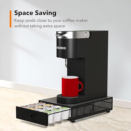 Miniatura 10 de SICHEER Organizador de tazas K para organizar cajones de almacenamiento con soporte para tazas K bandeja deslizante extraíble para cápsulas de café