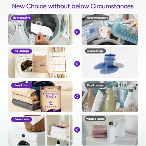 Image of Fisroa Travel Laundry Detergent Sheets 120 Loads Lavender