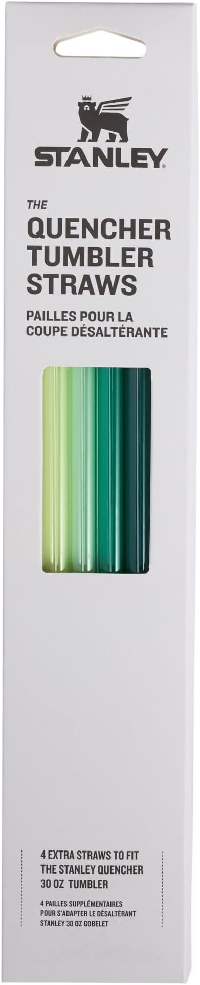 Stanley Reusable Quencher Straws | 4-Pack of BPA-Free, Reusable Straws for Clean Drinking | Perfect for Stanley's 30oz Tumblers | Green