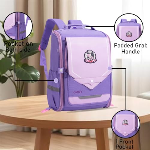 Image of Tinytot Hello Kitty Printed Design School Bag 26 Litre, Stylish & Trendy Water Resistant High Storage School Collage Travel Backpack for Boys & Girl, 18 Inch with Trolley