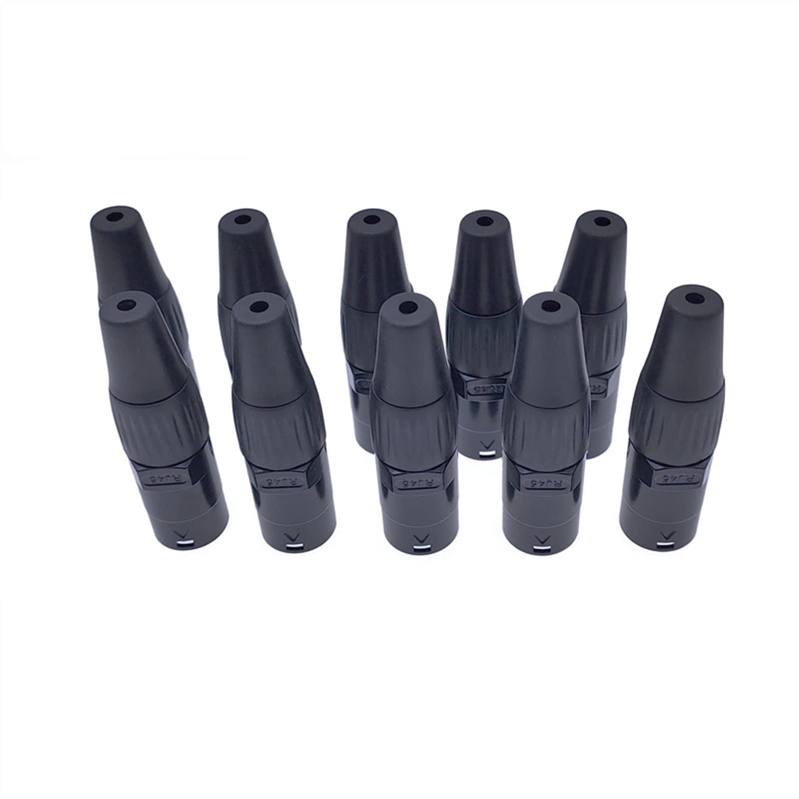 8p8c RJ45 złącze robocze sieciowe IP65 D gniazdo panel Ethernet złącze 10 szt. (10 x czarna wtyczka)