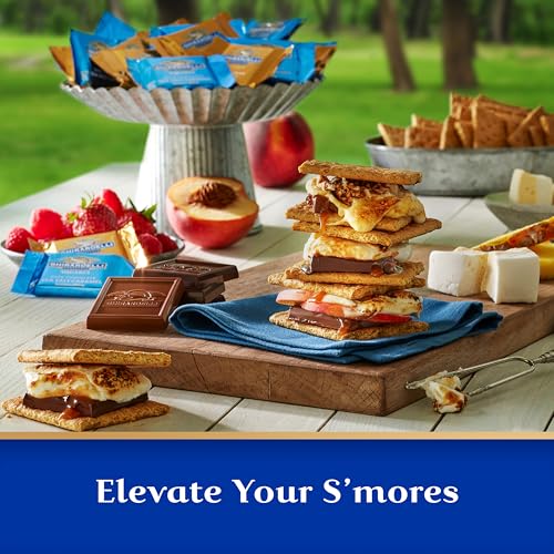 Image of GHIRARDELLI Perfect for S'mores Premium Chocolate Assortment SQUARES, 18.1 oz Bag Variety Pack of Milk and Dark Chocolate