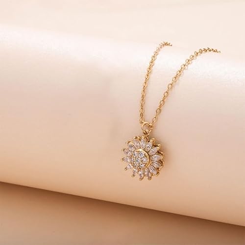 Miniatura 4 de To My Granddaughter - Collar de girasol giratorio para mujer, regalo de nieta de abuela, collar de flores lindo para mujer