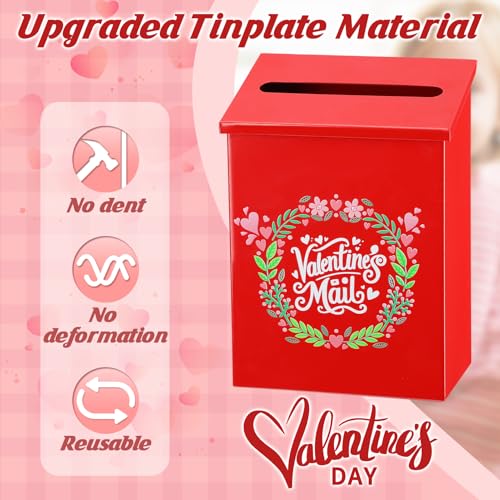 Buzón de San Valentín infantil con ranura para tarjetas de intercambio 7