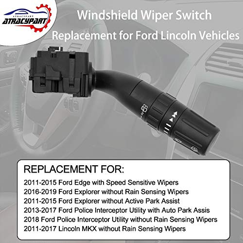 Windshield Wiper Switch, Compatible with 2011-2019 Ford Explorer, 2011-2015 Edge, 2013-2018 Police Interceptor Utility, 2011-2017 Lincoln MKX, Replaces# SW7688, DB5Z-17A553-AB by ATRACYPART - Image 2