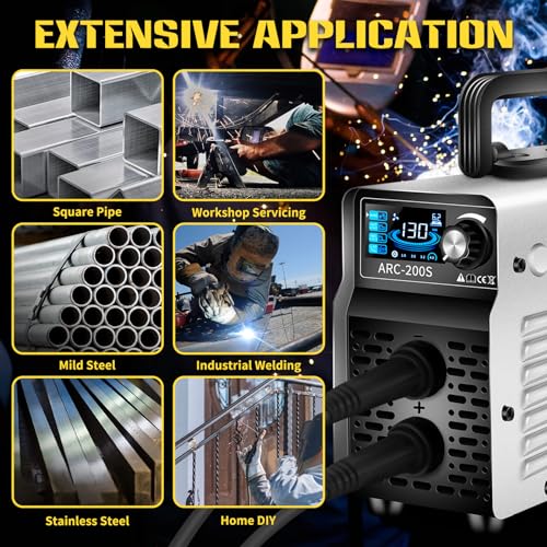 SSIMDER ARC Welder Machine Mini Inverter Welder ARC-200SI 240v MMA/Lift TIG/Hot Start/ARC Force Anti-Stick Portable Welding Machine with Smart LCD Display for Home DIY, Auto Repair, Metal Crafting 7 SSIMDER ARC Welder Machine Mini Inverter Welder ARC-200SI 240v MMA/Lift TIG/Hot Start/ARC Force Anti-Stick Portable Welding Machine with Smart LCD Display for Home DIY, Auto Repair, Metal Crafting - Image 7