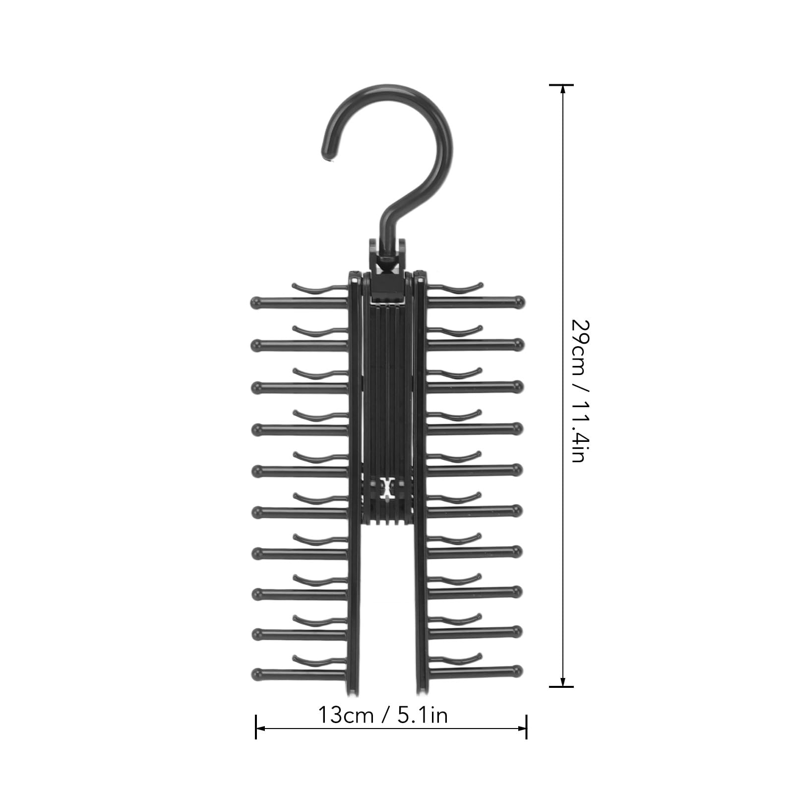Vueinrg 2 Stuks Houten Stropdassenhanger, Draaibare 360 graden Riemenopberger met 20 Haken voor Stropdassen, Sjaals, Riemen, Accessoires