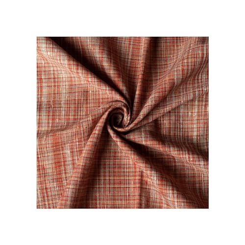 Image of Unstitched Cotton Fabric for Men and Women - Light Weight Trending Self Pattern Khadi Cotton Fabric Material (3 Meter, New Marron)
