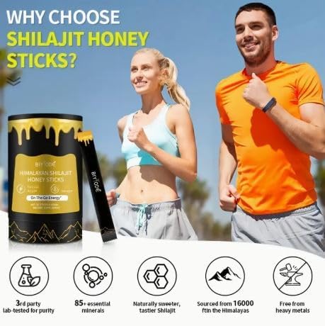 Miniatura 4 de 30 barras de miel de azafrán de Shilajit y Cachemira del Himalaya - 75%+ ácido fúlvico  Más de 85 minerales esenciales  Impulso de energía,