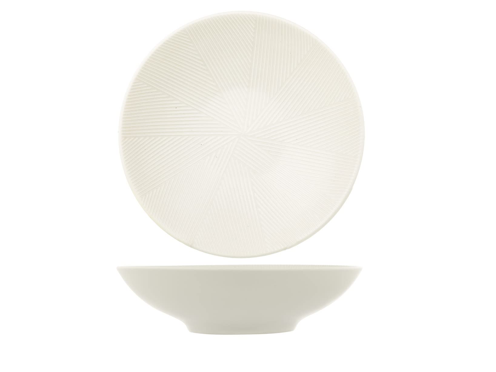 Chio 49711 H&H Comb Set 6 Piatti Fondi, Bianco, cm19, Stoneware