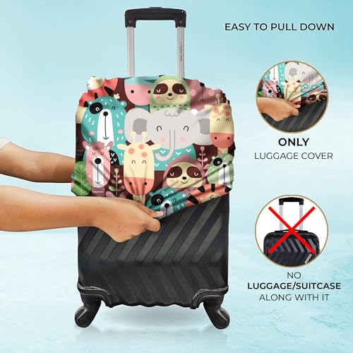 Image of Nasher Miles Polyester Protective Luggage Cover Set of 2 (Small-Medium) - Zoology