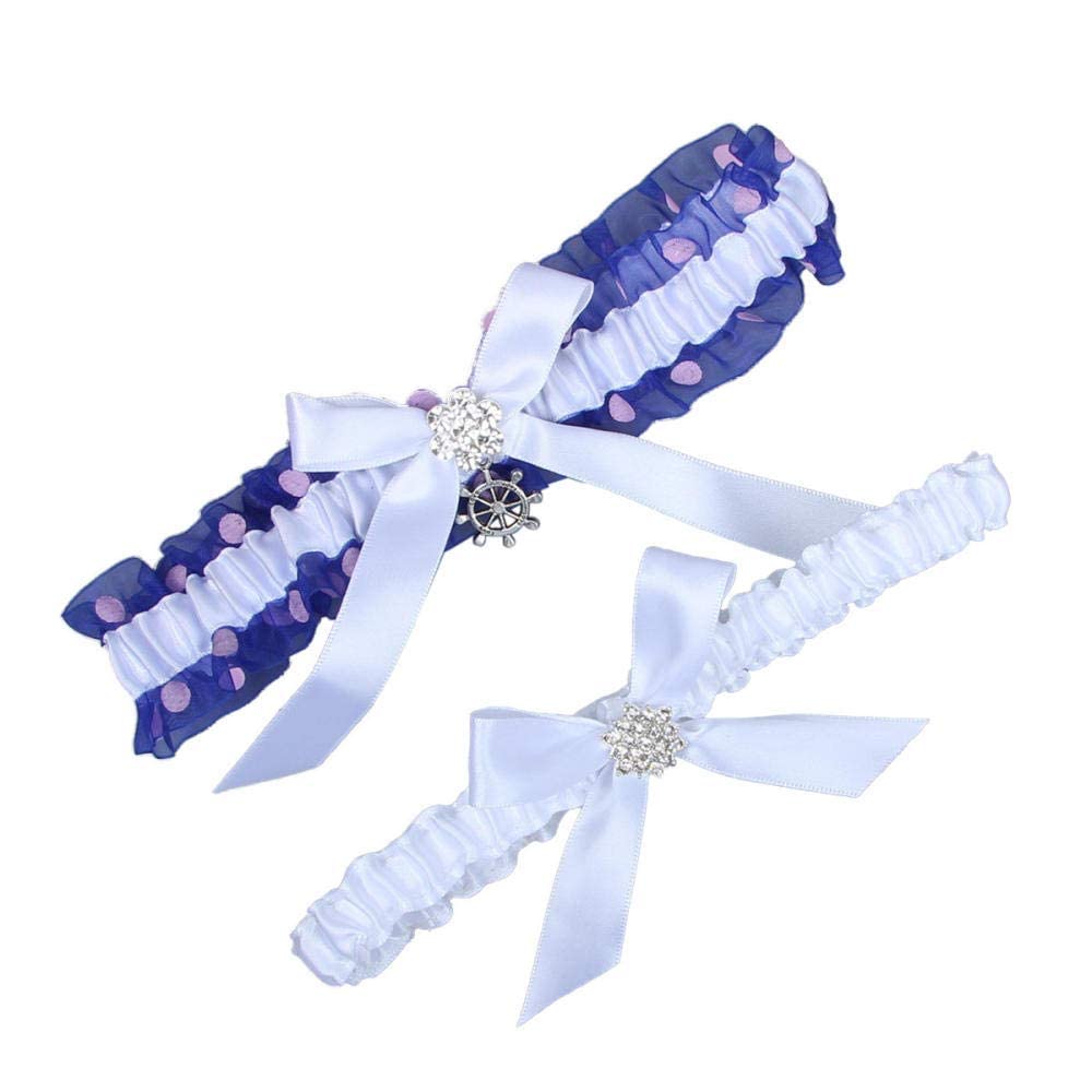 Regali di Nozze per la Sposa Giarrettiera, Accessori da Sposa da Sposa Decorazione Gamba Passante per Le Gambe Cintura in Pizzo Elasticizzato Giarrettiera-Bianco 5pcs_L, Pretty Little Gifts