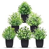 Der Rose 6 Pack Fake Plants Mini Artificial Plants for Home Office Farmhouse Bathroom Shelf Decor Indoor