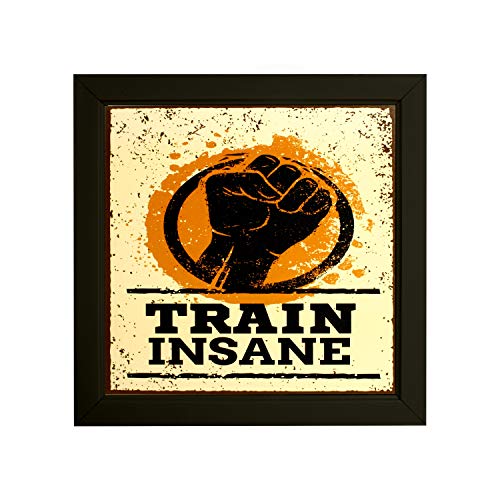 Image of Indianara Set of 4 Fitness Gym Motivational Quotes Paintings (2147) without glass 9.5 x 9.5 inch each