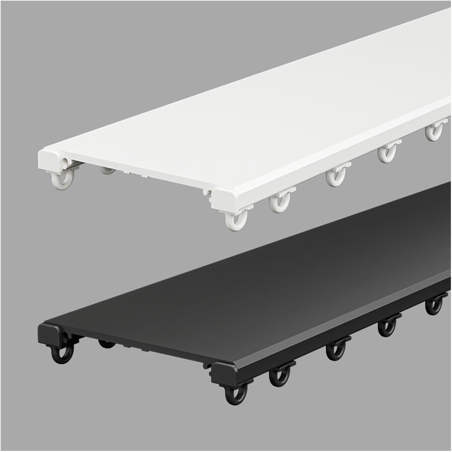 超薄型アルミ合金カーテンレール 商業用天井マウントダブルトラック（ホワイト145cm）家庭用カーテンに最適 1 6m