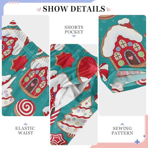 ZZKKO Gingerbread Cookies Christmas Boys Pants for Kids Jogger Pants with Pockets S-XL4