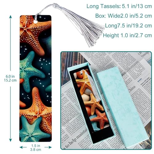 Marque-pages étoile de mer en lot de 6, le cadeau idéal pour lectrices passionnées