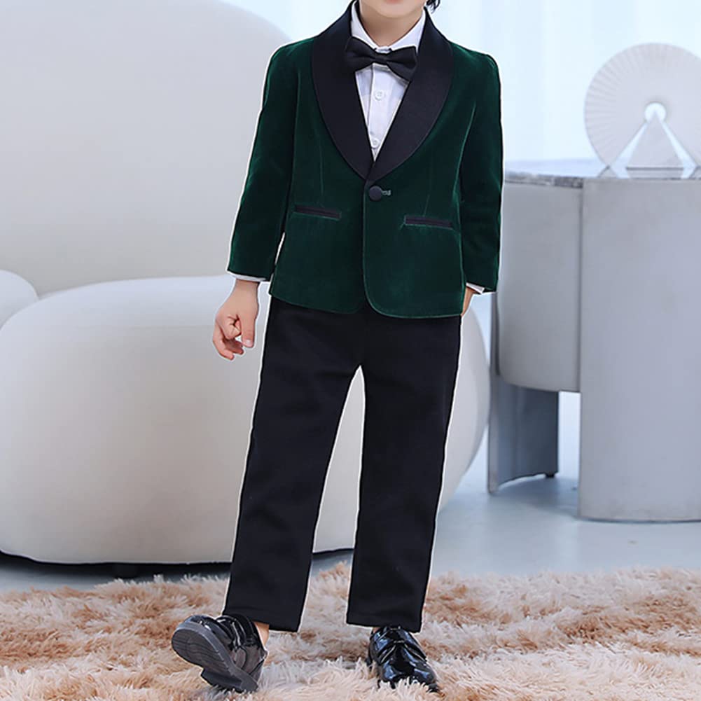 Traje para Niño,Ropa Bautizo Bebe Niño,4 Piezas Niños Conjunto de Traje de Boda Ceremonia Traje Formal con Blazer,Pantalones,Camisa y Pajarita,Ropa de Ninos Conjunto de Traje de Caballero