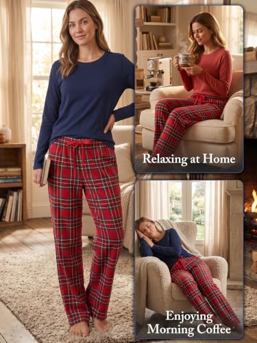 Image of Ashford & Brooks Women's Super Soft Flannel Plaid Pajama Sleep Pants